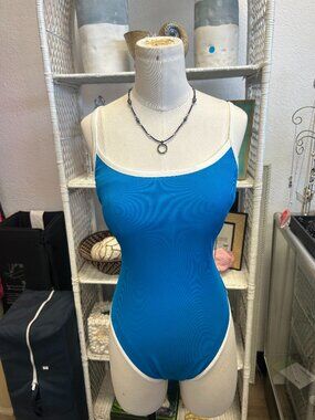 Shade & Shore Blue One-Piece Swimsuit NWT Size L (10–12)